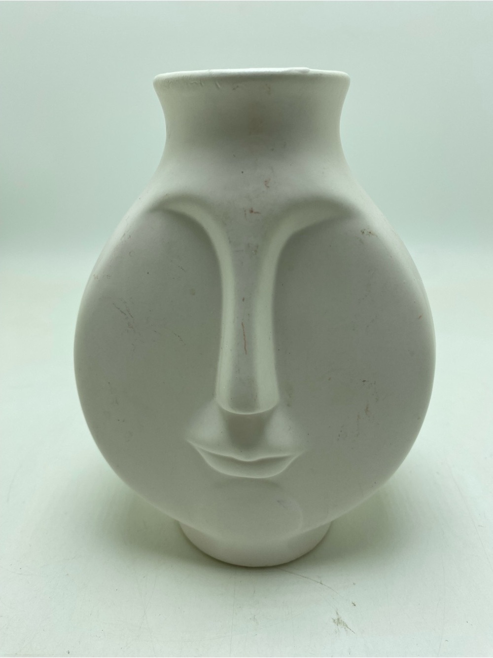 Jonathan Adler White Matte Porcelain Face Vase